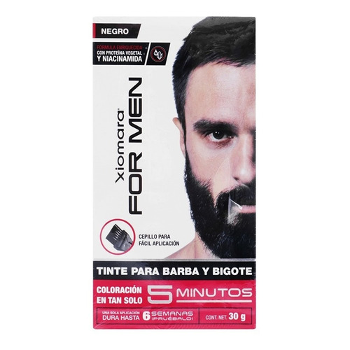 Xiomara For Men Tinte Colorante En Gel Para Barba Y Bigote Tono Negro