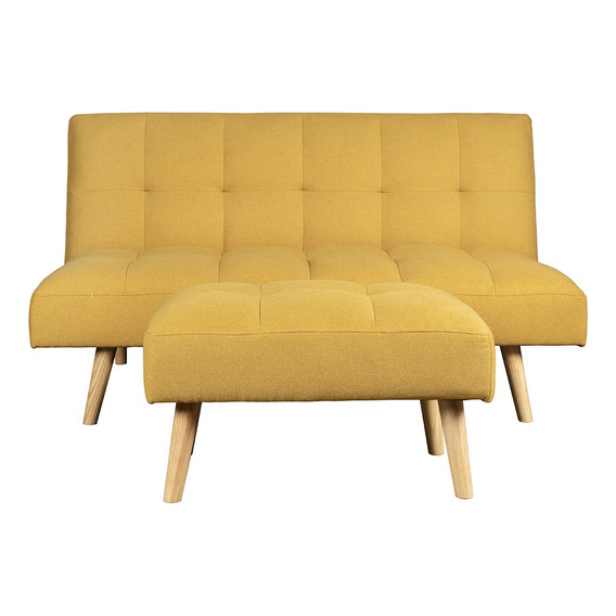 Sofa Cama Con Taburete Cosimo Mostaza