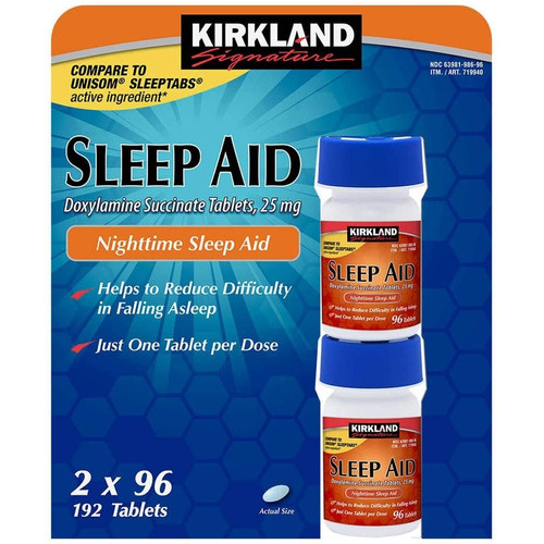 Sleep Aid Doxilamina Kirkland Signature 192 Tabs Sabor Sin Sabor