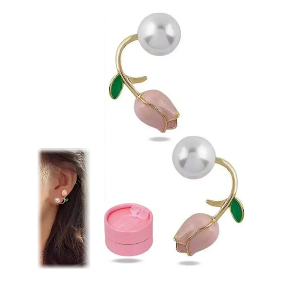 Pendientes De Lujo Joyeria Fina Para Mujer Flor Tulipan