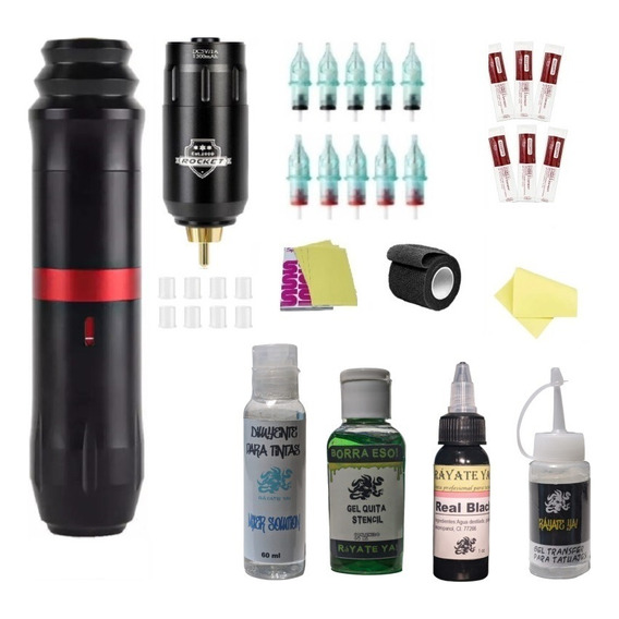 Kit Para Tatuar Inalambrico Maquina Pen Rotativa Recargable