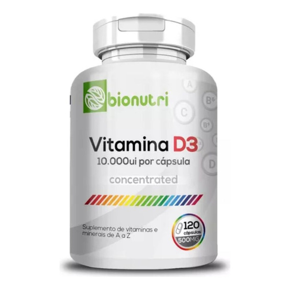 Vitamina D3 Bionutri 10000 Ui Por Capsula 60 Capsulas/500mg