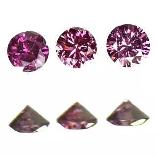 Diamantes Rosados 1.68, 1.8, 1.72, 0.06 Cts / 3 Unidades