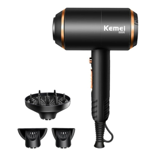 Secador de pelo Kemei KM-8896 negro 110V/220V