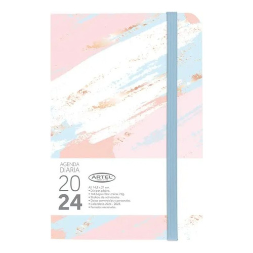Agenda 2024 Diaria Artel Día Por Página Con Elástico Diseños Color de la portada Multicolor Superstar