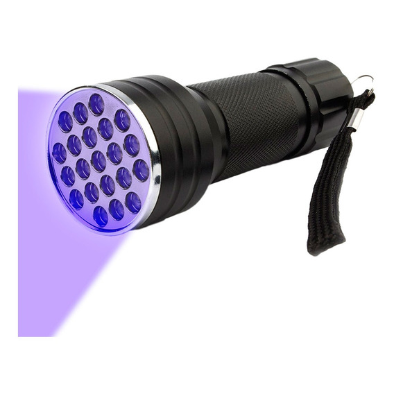 Linterna Led Uv Gadnic Metalica Ultravioleta 4.5v 21 Leds Color de la linterna Negro