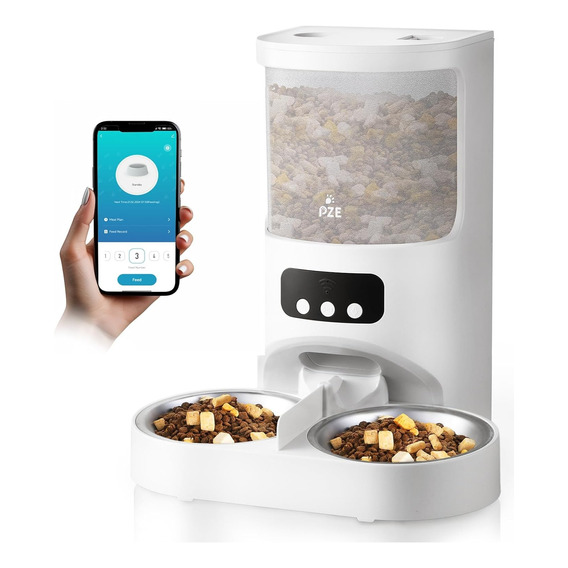 Comedero Dispensador Automatico Doble Para Gatos Y Perros