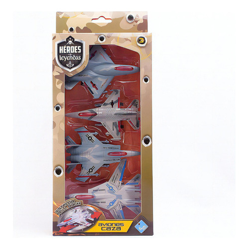 Aviones Caza De Guerra X 4 Pullback De Metal Duende Azul Ful Color Gris