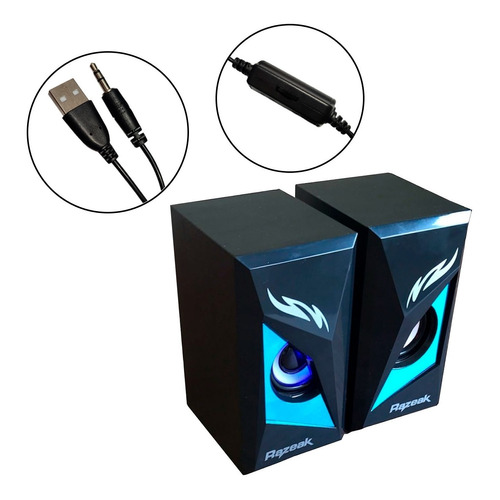 Parlantes Gamer Pc Música Juegos Razeak Rsp-2042 Luz Led Ws