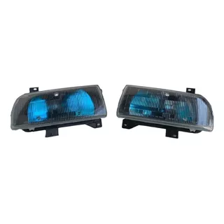 Faros Jetta A3 Fondo Negro Con Azul  1993 - 1998 De Cristal