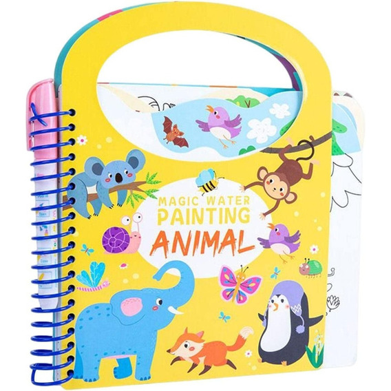 Libro Para Pintar Al Agua Niños Pequeños Montessori Animales