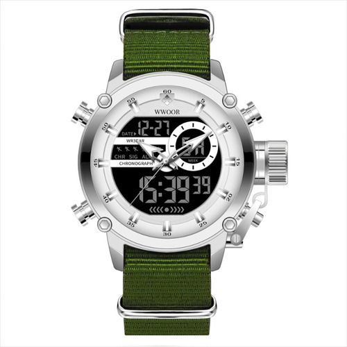 Reloj De Pulsera De Cuarzo Luminoso Impermeable Wwoor Color Del Fondo Blanco