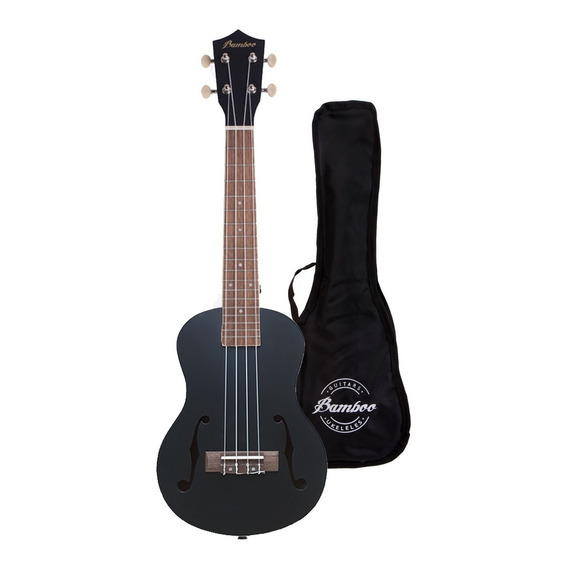 Ukelele Tenor Negro Bamboo U-26 Violin Con Funda Y Pua