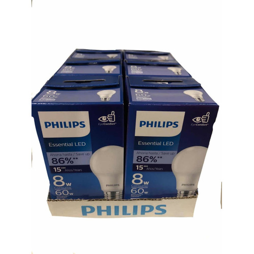 Foco Philips 8w 6500k 6pz Luz Fría 312411 Color De La Luz Blanco Frío