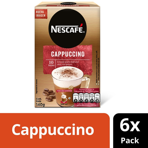 Pack Café Nescafé® Cappuccino 14g 10 Sobres X6