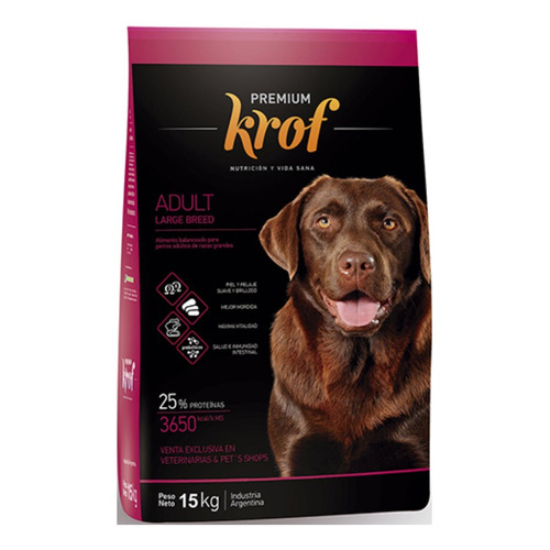 Alimento Krof Premium para perro adulto de raza grande sabor mix en bolsa de 15 kg
