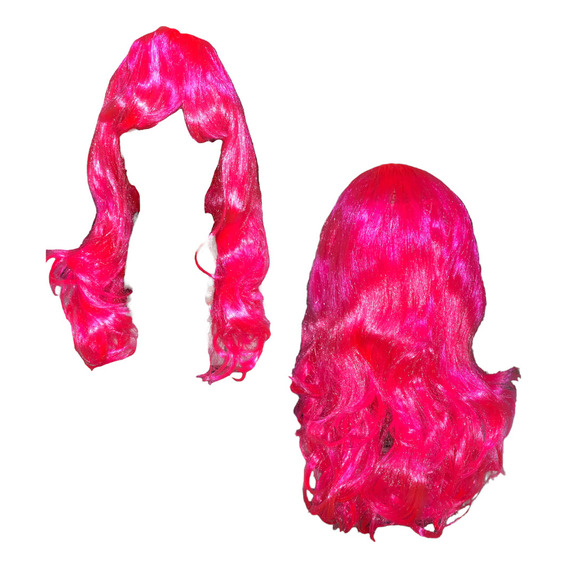 Peluca Larga Color Disfraz Cosplay Fantasia Fiestas Mayoreo Color Rosa