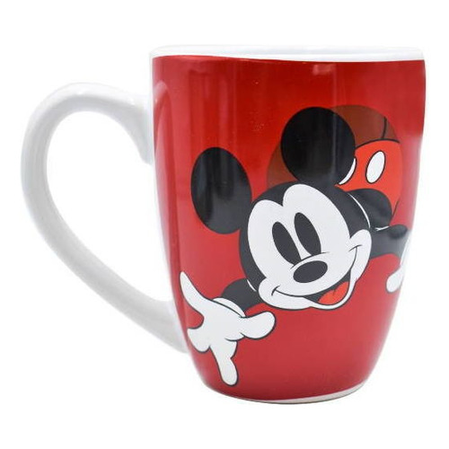 Taza Mickey Mouse Cerámica Roja Con Caja 500 Ml