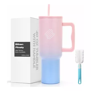 Vaso Térmico 40oz Termo Taza De Acero Inoxidable Con Popote 