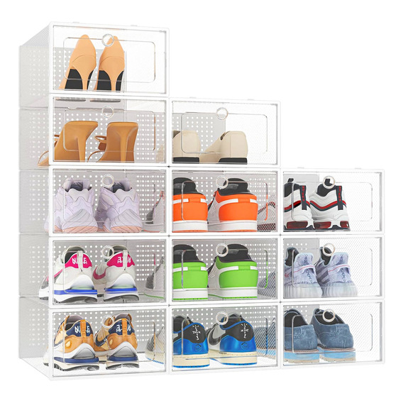 12piezas Cajas Organizadoras Apilables Para Zapatos 