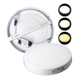 Lampara De Sobreponer Led De 18w Tres Tonos Completa Plafon Color Blanco