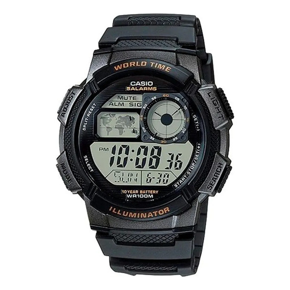 Reloj Color Negro Digital Casio 1000w-1a Febo