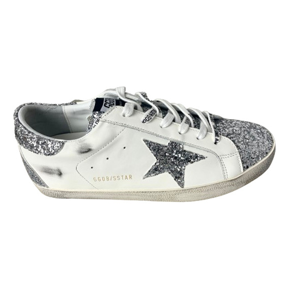 Zapatillas De Tenis De Mujer Silver Shine Star Ggdb