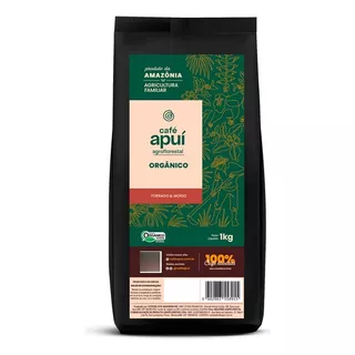 Café Apuí Agroflorestal Orgânico Em Grão Torrado 1kg