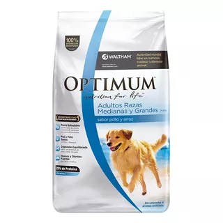 Alimento Optimum Nutrition For Life Para Perro Adulto De Raza Mediana Y Grande Sabor Pollo Y Arroz En Bolsa De 15 kg