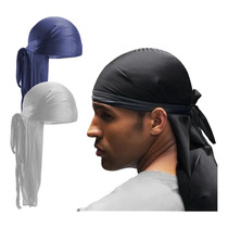 Kit 2 Bandana Durag Dureg Cores Variadas Rap Waves Cor Preto E Branco