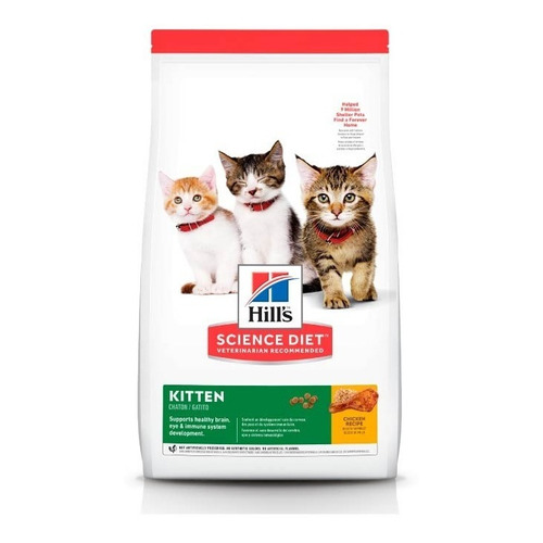 Alimento Hill's Kitten Comida Hill's Science Diet Kitten Para Gatos Pequeños para gato cachorro de raza pequeño sabor pollo en bolsa de 3.2kg