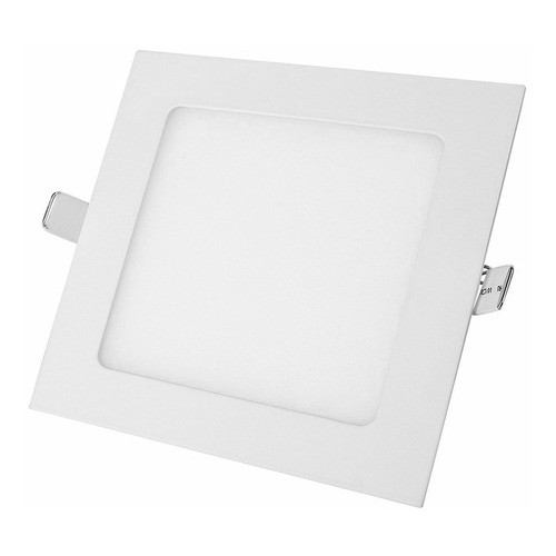 Panel Plafón Led Embutir 12w Cálido Cuadrado 16,5 X 16,5 Cm Color Blanco