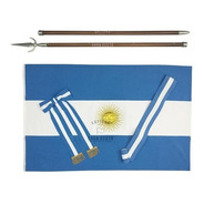 * Bandera Argentina Ceremonia * Premium * Con Asta Y Tahalí*