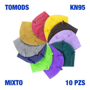 Kn95 Mascarillas Cubrebocas Lavables Caja10pz Colores Tomods
