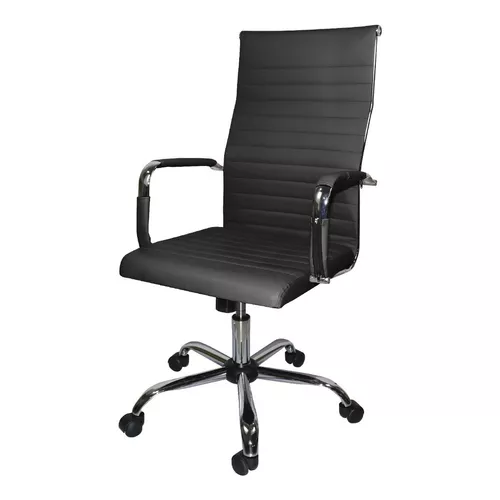 Silla de escritorio Cadeira Brasil Cadeira escritório ergonômica giratória  executiva siena ergonómica negra con tapizado de cuero sintético