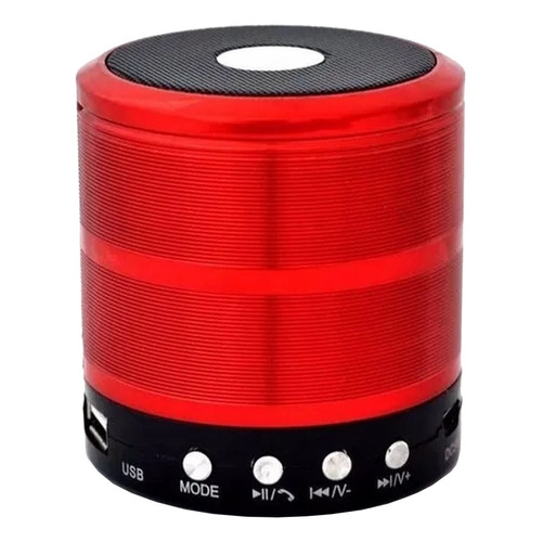 Alto-falante Grasep D-BH887 portátil com bluetooth vermelho 