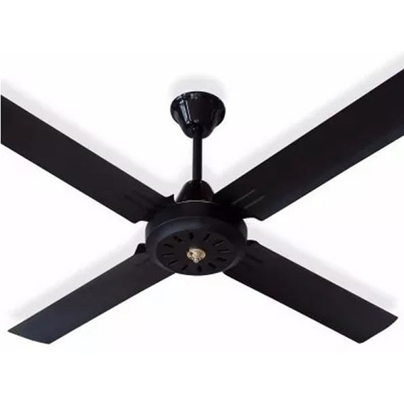 Ventilador de techo Exahome 600 negro con 4 palas de  metal, 120 cm de diámetro 220 V