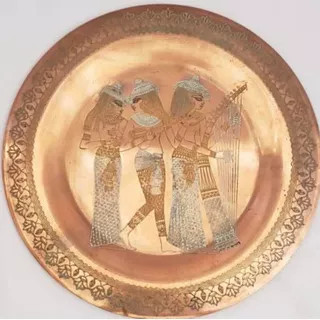 Prato Decorativo Em Cobre Cenas Egípcias