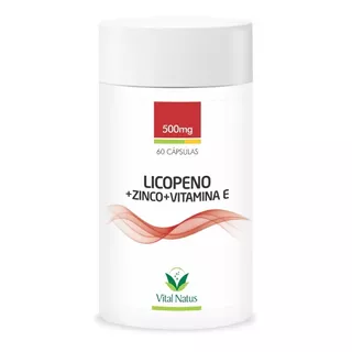 Vital Natus Licopeno  Zinco  Vitamina E  500mg Com 60 Cápsulas  