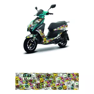 Sticker Moto Dolar Tapiz Collage Dolar Motocicleta Motoneta 