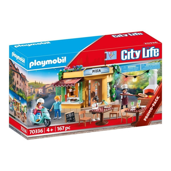 Figura Armable Playmobil City Life Pizzería Con 167 Piezas