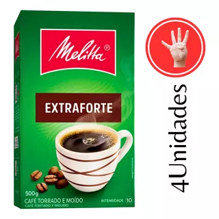 Café Torrado Moído A Vácuo Melitta Extraforte Caixa 500g 4un