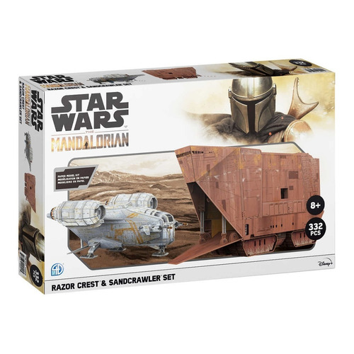 Rompecabezas 3d Starwars 332 Pza Razor Crest & Sandcrawler 