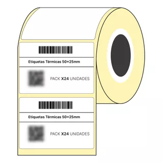 Etiquetas Termicas Medida 50 X 25 Mm Pack X 24 Rollos