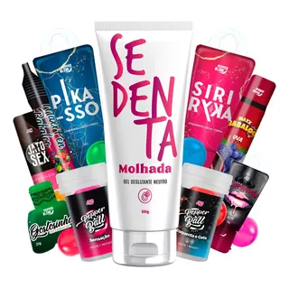 Kit Gel Lubrificante Sedenta Molhada Prazer 100% Comestível