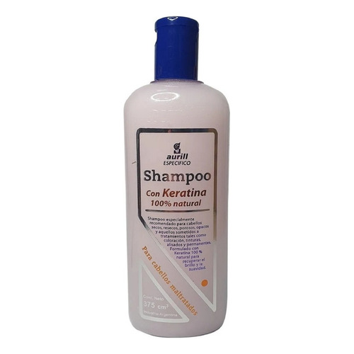 Aurill Shampoo Específico Con Keratina 100% Natural 375 Cc.