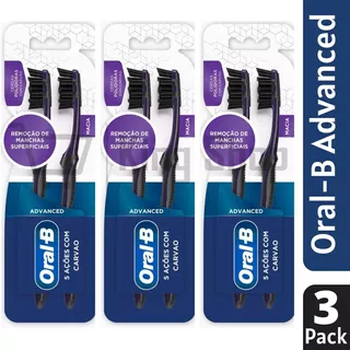 Escova Dental Oral-b Advanced 5 Ações Com Carvão C/3 Pack