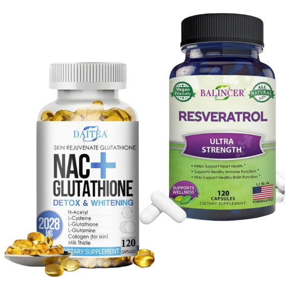 Pack Resveratrol 1000mg Y Nac+glutathione 2028mg 240 Cáps