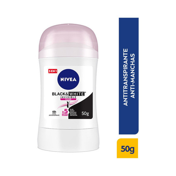 Desodorante Barra Nivea Invisible Black % White Clear X 40g