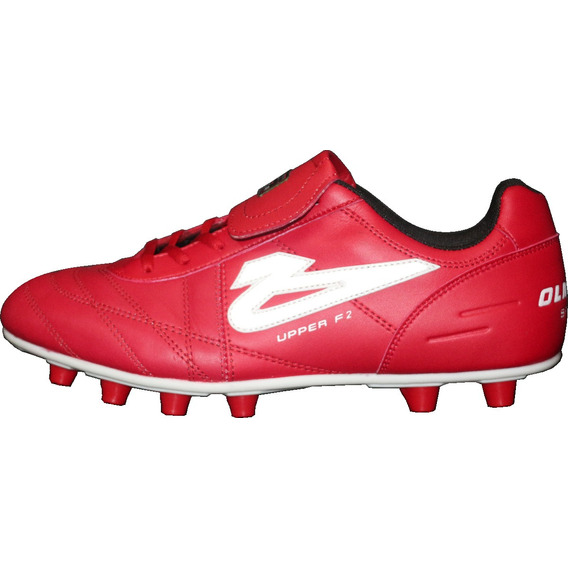 Zapatos Futbol Soccer Olmeca Upper F2 Rojo En Piel/mf